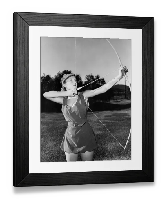 Framed Print : Woman Demonstrates Archery Skills Framed Print : Woman Demonstrates Archery Skills