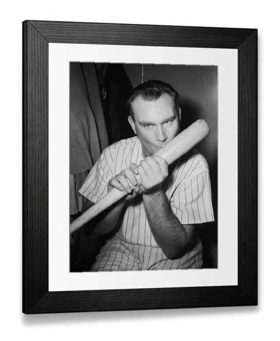 Framed Print : Baseball Player Johnny Mize Kissing His Bat Framed Print : Baseball Player Johnny Mize Kissing His Bat