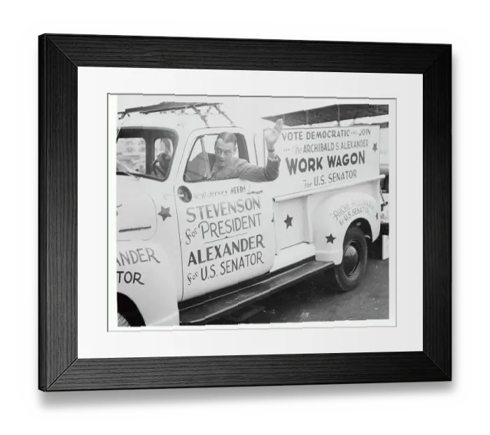 Framed Print : Archibald Alexander Waving from His Truck Framed Print : Archibald Alexander Waving from His Truck