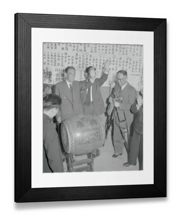 Framed Print : Katsuo Okazaki at Liberal Party HQ Framed Print : Katsuo Okazaki at Liberal Party HQ