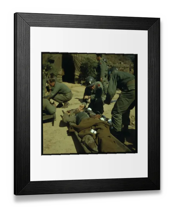 Framed Print : Medical Aid Station and Medic Attending to Soldier Framed Print : Medical Aid Station and Medic Attending to Soldier