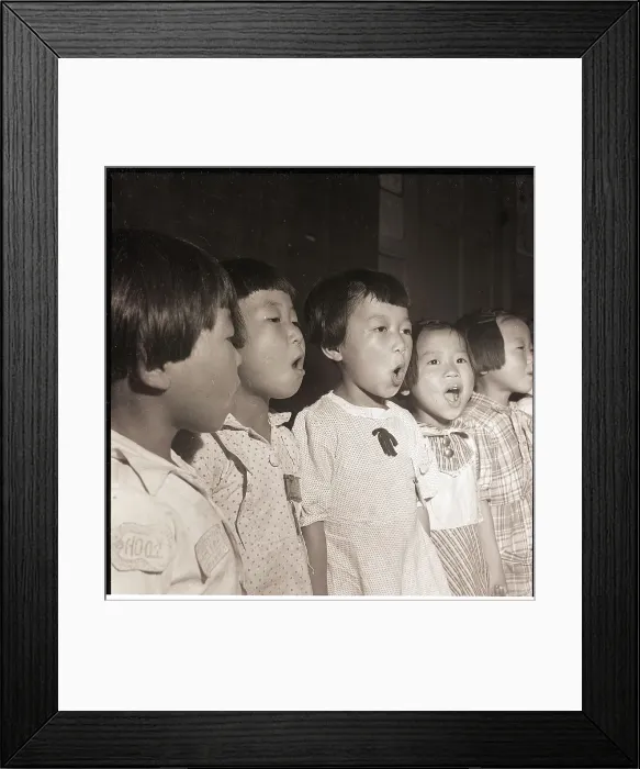 Framed Print : Students Singing in Wartime School Framed Print : Students Singing in Wartime School