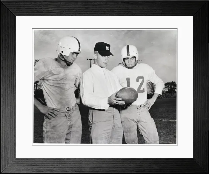 Framed Print : Mickey Mantle W / Twin Brothers W / Football