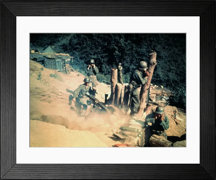 Framed Print : Mortar Crew Firing Framed Print : Mortar Crew Firing