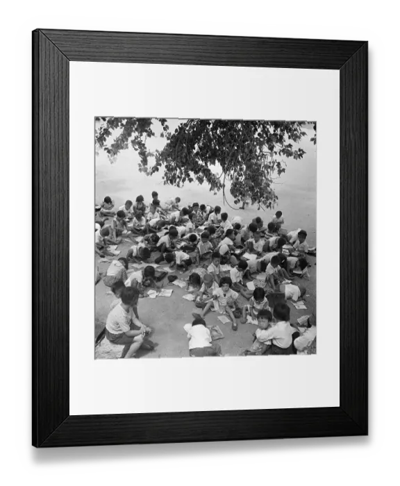 Framed Print : Outdoor Class at Wartime Elementary Framed Print : Outdoor Class at Wartime Elementary