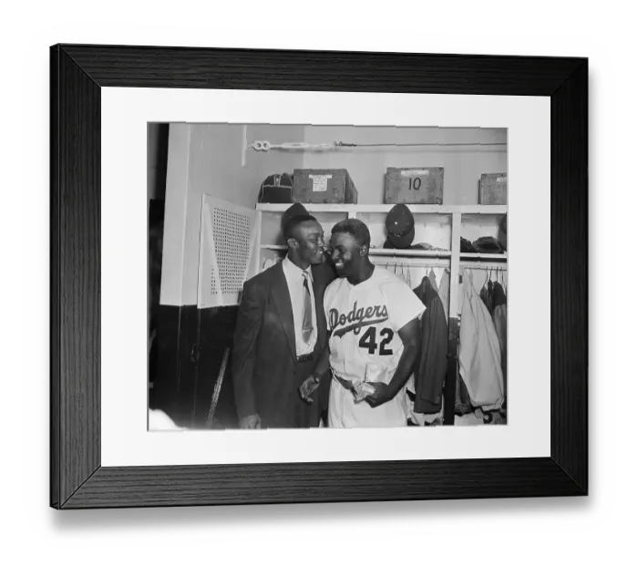 Framed Print : Monte Irvin Confiding to Jackie Robinson