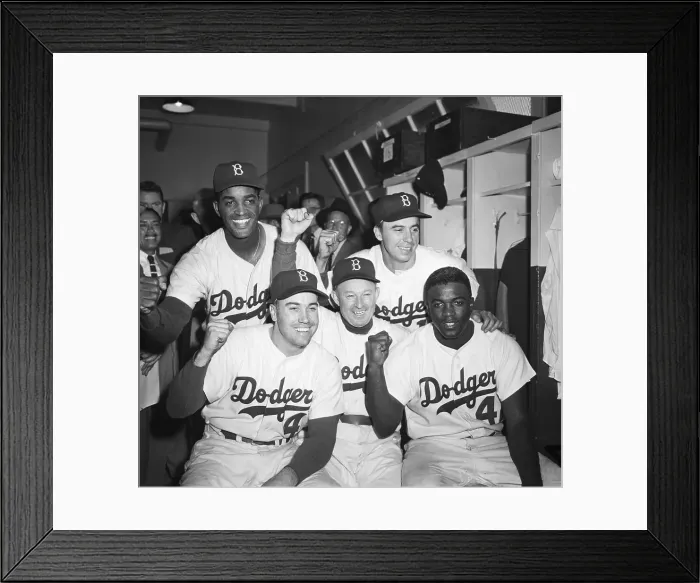 Framed Print : Brooklyn Dodgers in a Locker Room Framed Print : Brooklyn Dodgers in a Locker Room