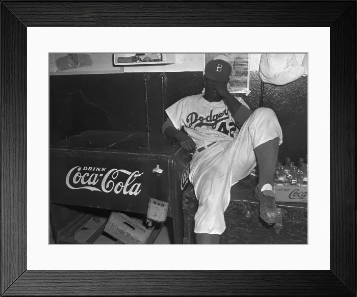 Framed Print : Baseball Great Jackie Robinson Hiding His Face Framed Print : Baseball Great Jackie Robinson Hiding His Face