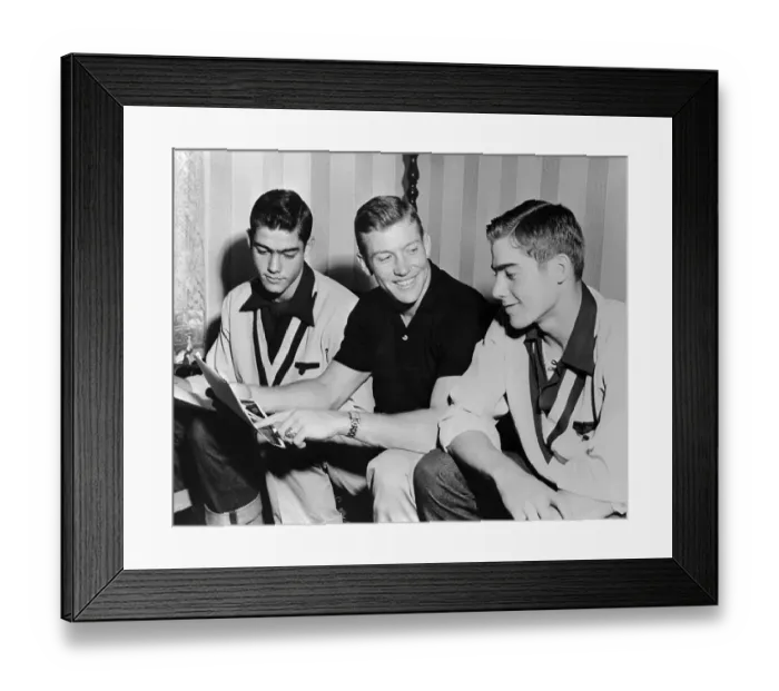 Framed Print : Mickey Mantle Sitting with Brothers Roy and Ray in Commerce, Oklahoma Framed Print : Mickey Mantle Sitting with Brothers Roy and Ray in Commerce, Oklahoma