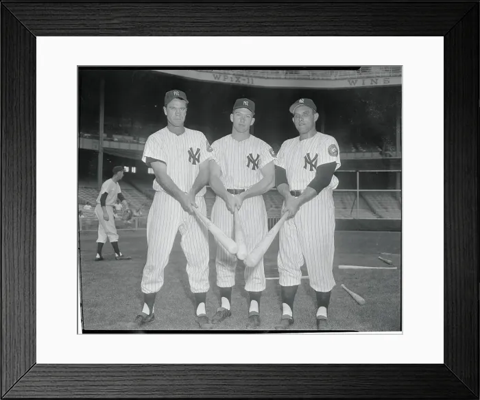 Framed Print : Baseball Players Pointing Their Bats