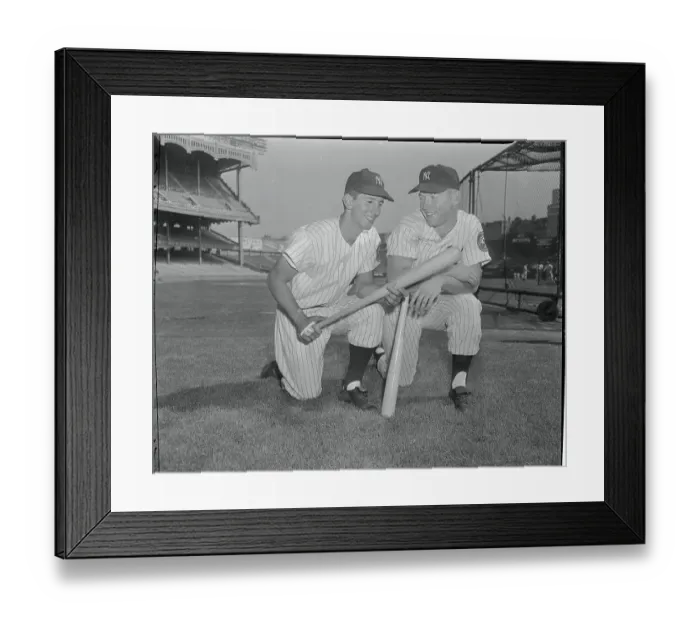 Framed Print : Billy Martin and Mickey Mantle with Baseball Bats Framed Print : Billy Martin and Mickey Mantle with Baseball Bats