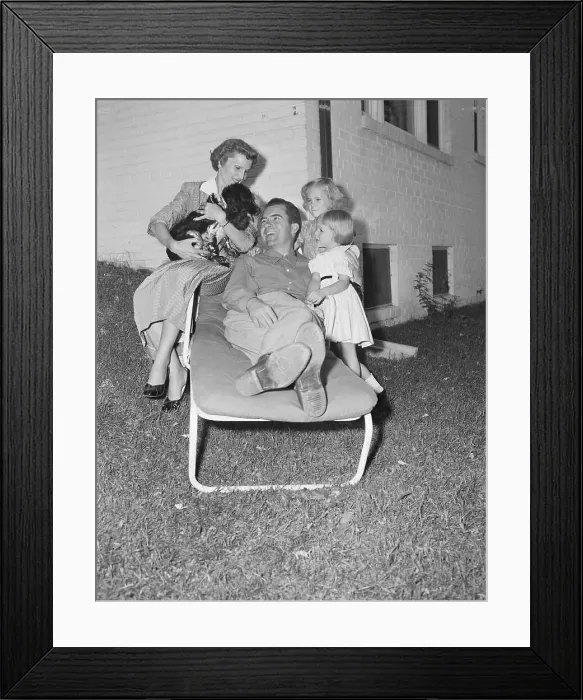 Framed Print : Richard Nixon Relaxing With His Family Framed Print : Richard Nixon Relaxing With His Family