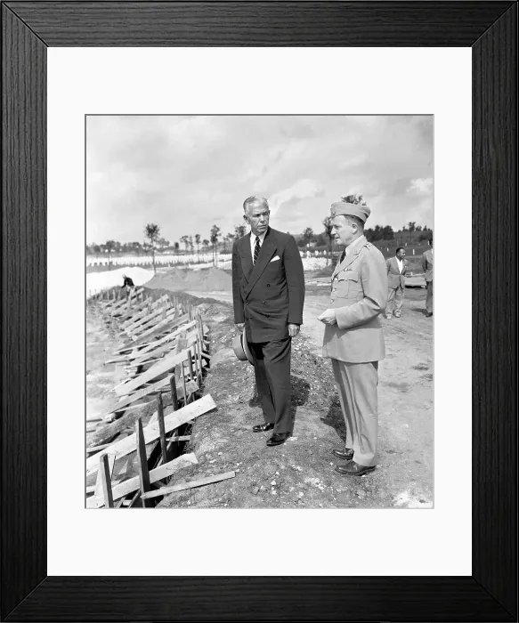 Framed Print : General Marshall Visits Anzio Cemetary Framed Print : General Marshall Visits Anzio Cemetary