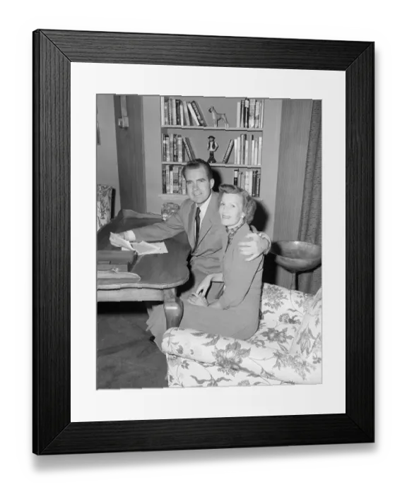 Framed Print : Nixon Seated with Arm Around His Wife Framed Print : Nixon Seated with Arm Around His Wife