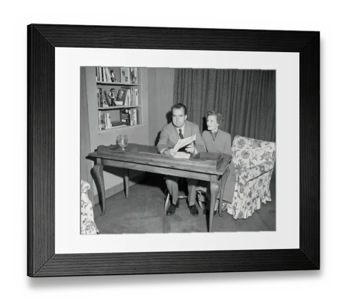 Framed Print : Portrait of Richard Nixon and His Wife Framed Print : Portrait of Richard Nixon and His Wife