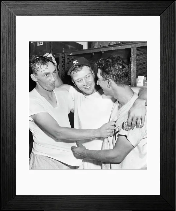 Framed Print : Mantle, Martin And Noren In Locker Room