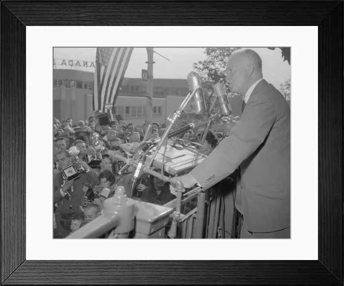 Framed Print : General Eisenhower Giving Campaign Speech Framed Print : General Eisenhower Giving Campaign Speech