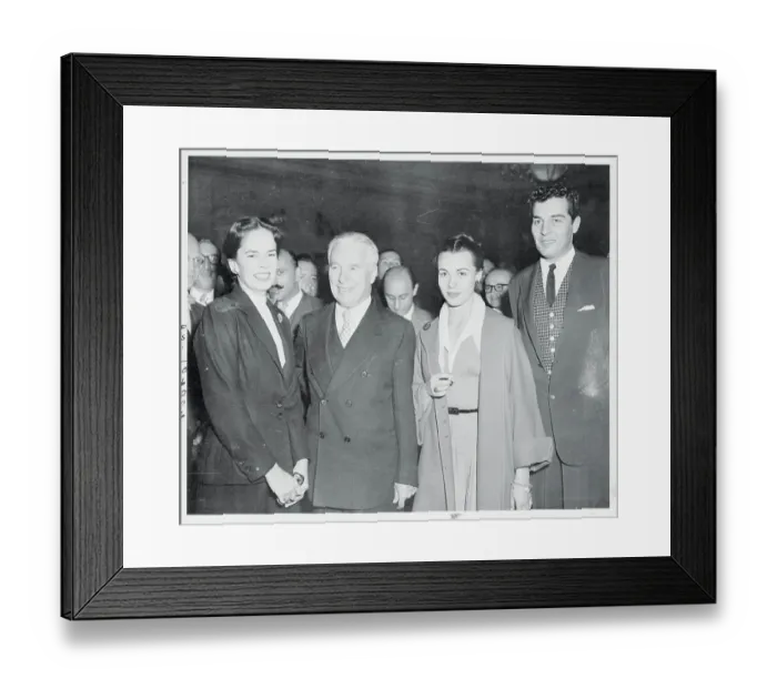 Framed Print : Charlie Chaplin at Press Conference Framed Print : Charlie Chaplin at Press Conference