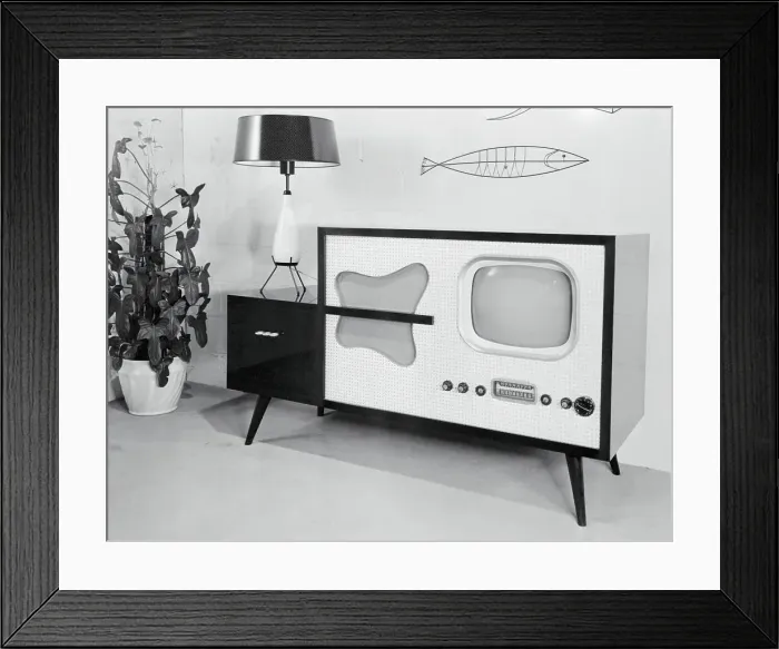 Framed Print : Early Model Radio Television in Home Framed Print : Early Model Radio Television in Home