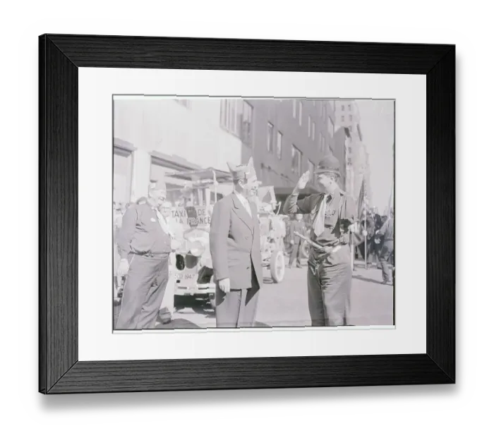 Framed Print : Military Officer Acknowledging Mayor Impellitteri Framed Print : Military Officer Acknowledging Mayor Impellitteri
