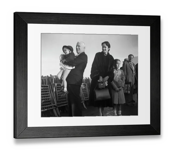 Framed Print : The Chaplins With Charlie Holding Josephine Framed Print : The Chaplins With Charlie Holding Josephine