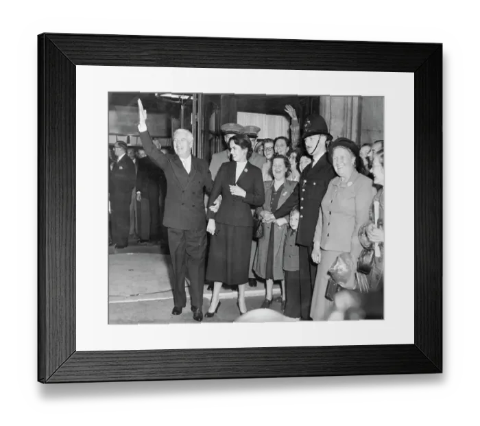 Framed Print : Charlie Chaplin Waving to Admirers