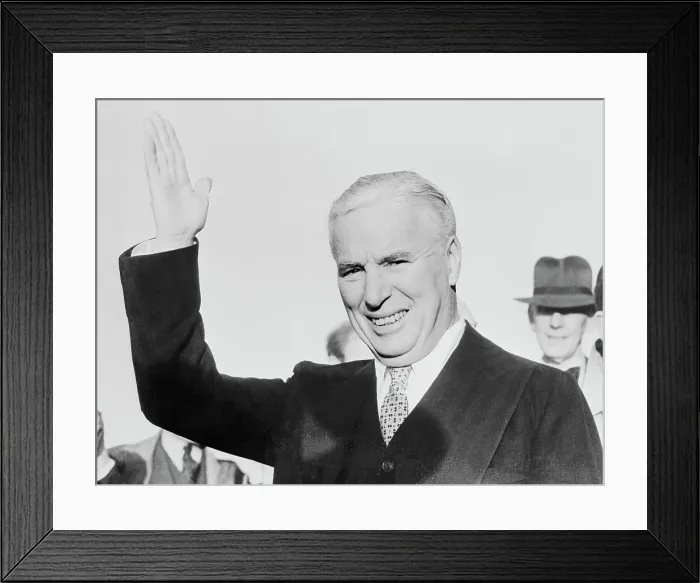 Framed Print : Charlie Chaplin Waving Framed Print : Charlie Chaplin Waving