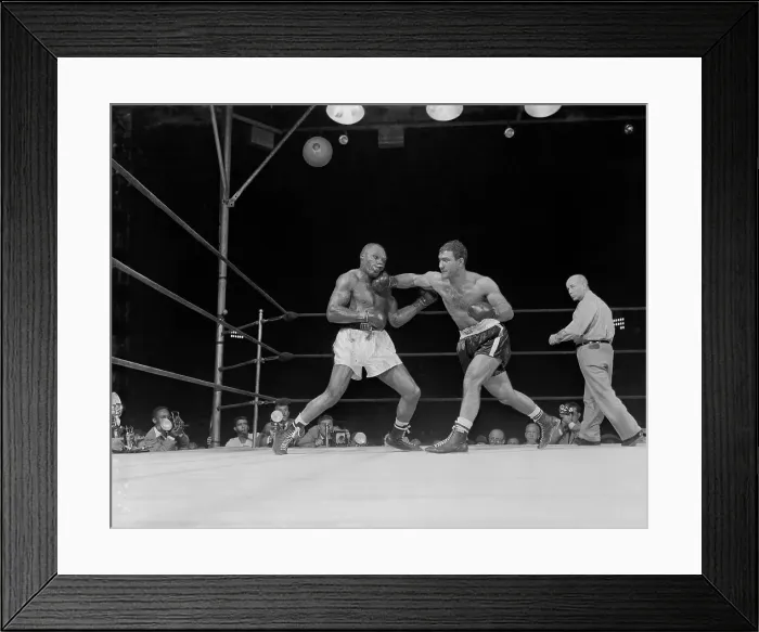 Framed Print : Rocky Marciano Boxing Joe Walcott
