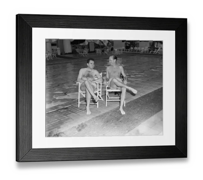 Framed Print : Richard Nixon Relaxing with Friend Framed Print : Richard Nixon Relaxing with Friend