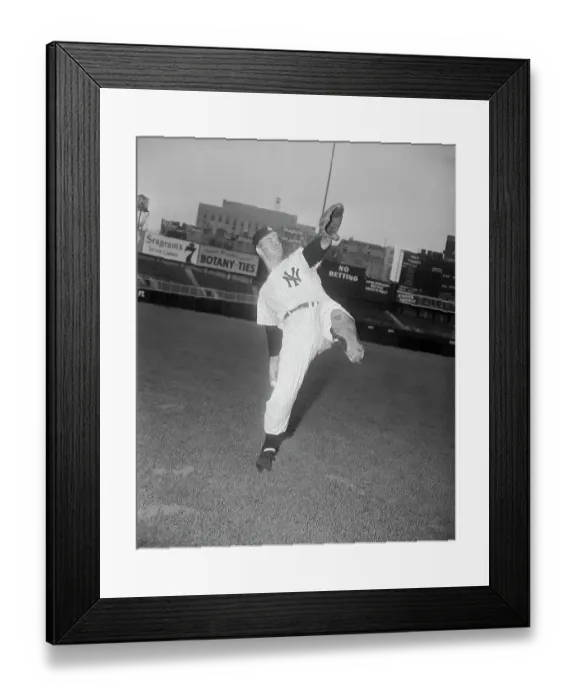 Framed Print : Baseball Pitcher Raising His Glove