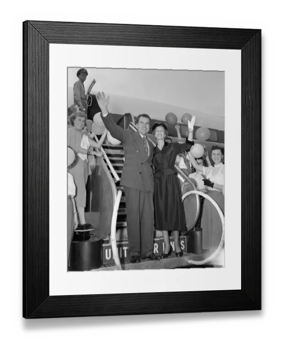 Framed Print : Mr. and Mrs. Richard Nixon Boarding Plane Framed Print : Mr. and Mrs. Richard Nixon Boarding Plane