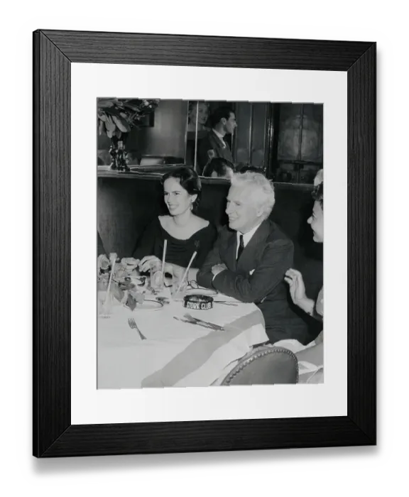 Framed Print : Charlie Chaplin with His Wife Framed Print : Charlie Chaplin with His Wife