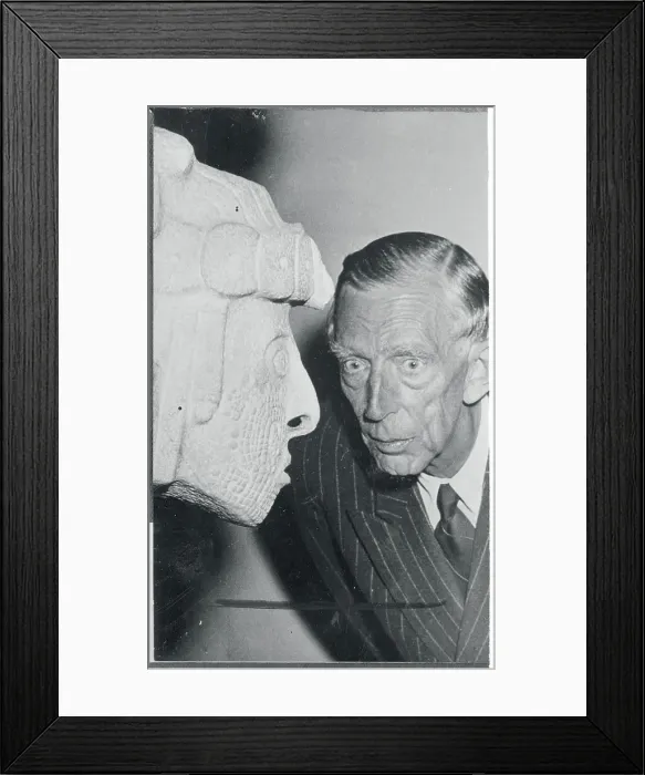 Framed Print : Prince William Studying a Sculpture Framed Print : Prince William Studying a Sculpture