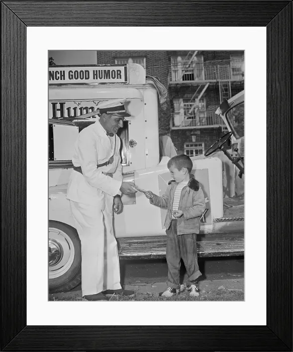 Framed Print : Little Boy Buying Ice Cream Framed Print : Little Boy Buying Ice Cream