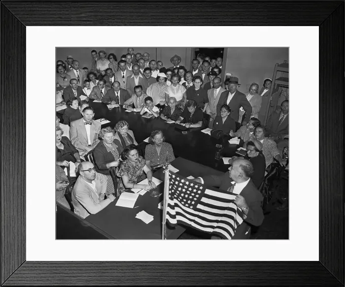 Framed Print : Adult Immigrants Attending Citizenship School in New York Framed Print : Adult Immigrants Attending Citizenship School in New York