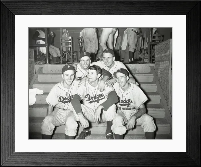 Framed Print : Brookly Dodgers Baseball Players Framed Print : Brookly Dodgers Baseball Players