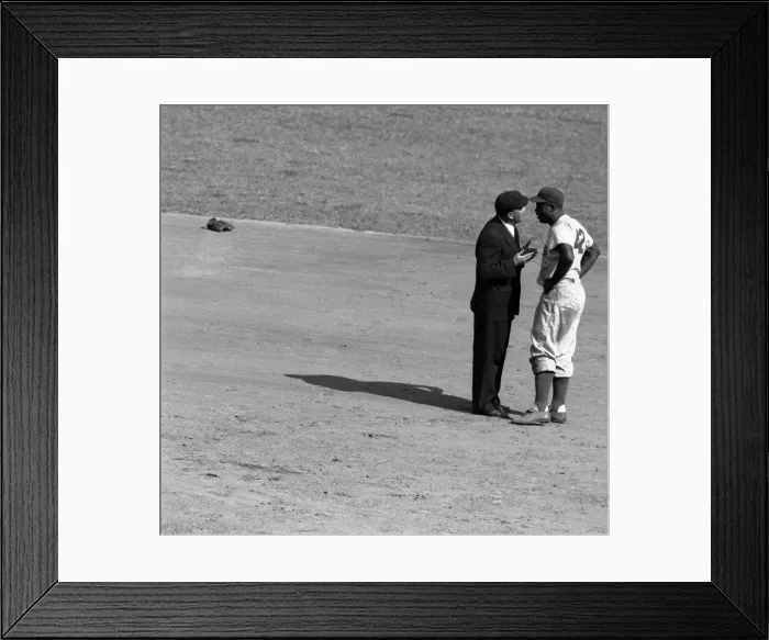 Framed Print : Baseball Player Jackie Robinson Argues with Umpire Framed Print : Baseball Player Jackie Robinson Argues with Umpire
