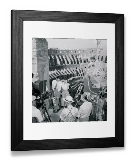 Framed Print : Gregory Peck and Audrey Hepburn Filming Roman Holiday Framed Print : Gregory Peck and Audrey Hepburn Filming Roman Holiday