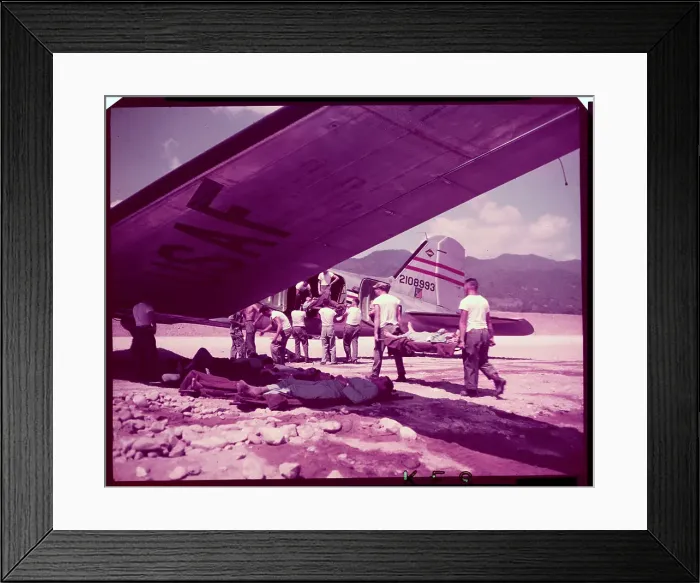 Framed Print : Injured Soldiers Being Transported in Airplanes