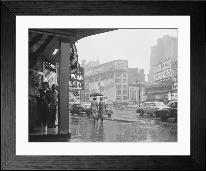 Framed Print : Pedestrians Weathering Rain on Labor Day Framed Print : Pedestrians Weathering Rain on Labor Day