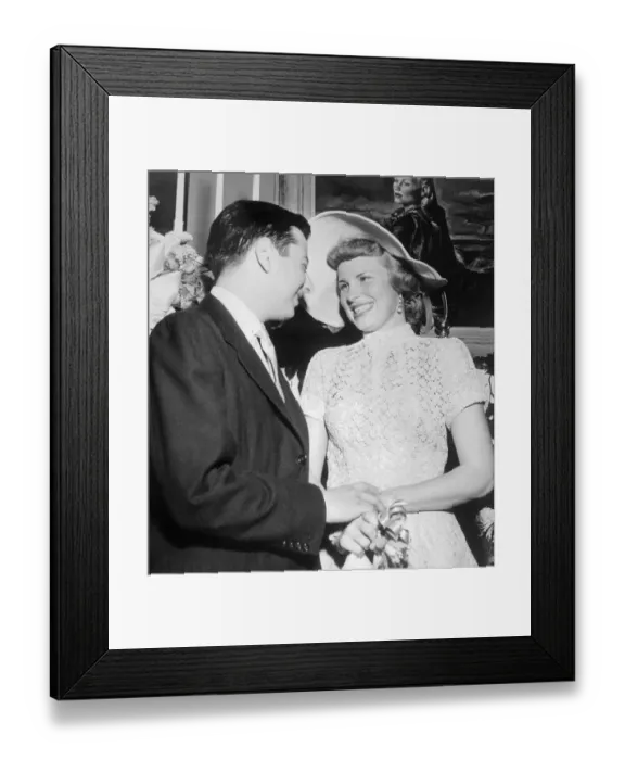 Framed Print : Andre Previn with New Bride Betty Bennett