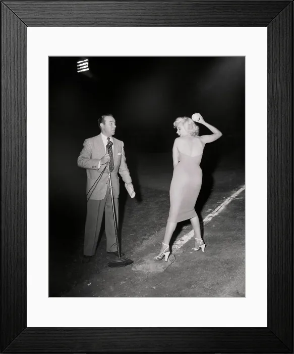 Framed Print : Actress Marilyn Monroe Throwing Baseball Framed Print : Actress Marilyn Monroe Throwing Baseball