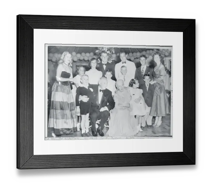 Framed Print : Cecil B. Demille and Wife Celebrating Golden Anniversary With Grandchildren Framed Print : Cecil B. Demille and Wife Celebrating Golden Anniversary With Grandchildren