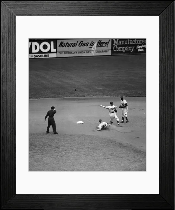 Framed Print : Jackie Robinson and Pee Wee Reese During Game Framed Print : Jackie Robinson and Pee Wee Reese During Game
