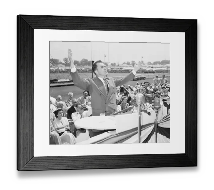 Framed Print : Vice Presidential Candidate Richard Nixon Campaigning in Illinois Framed Print : Vice Presidential Candidate Richard Nixon Campaigning in Illinois