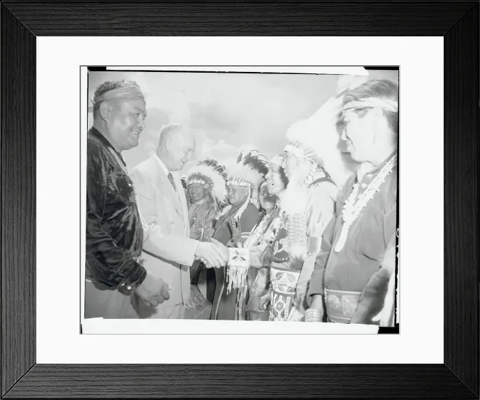 Framed Print : Dwight D. Eisenhower with Indian Chiefs