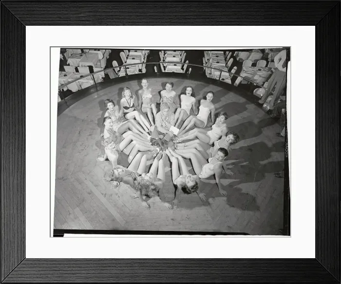 Framed Print : Beauty Contestants Circling Legionnaire Framed Print : Beauty Contestants Circling Legionnaire