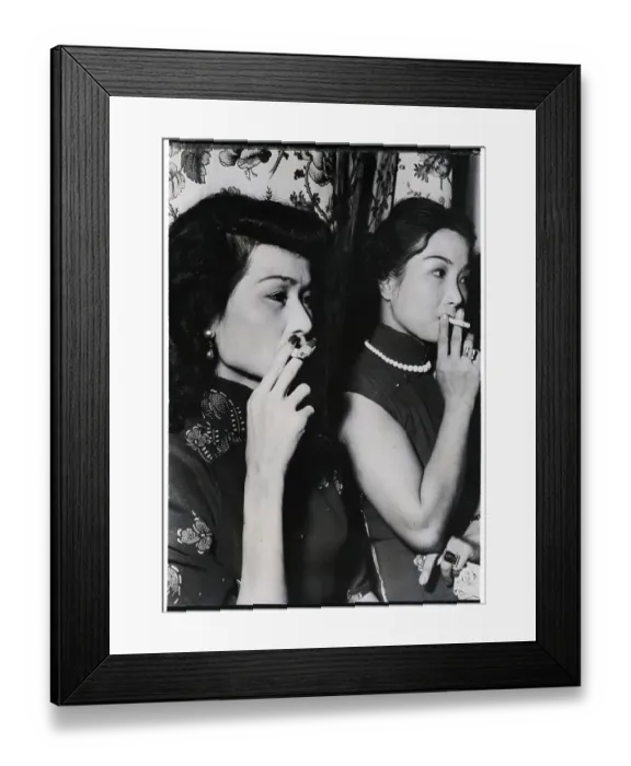 Framed Print : Vietnamese Women Smoking Cigarettes
