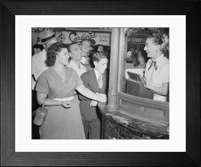 Framed Print : Fans Buying Tickets from Joan Crawford