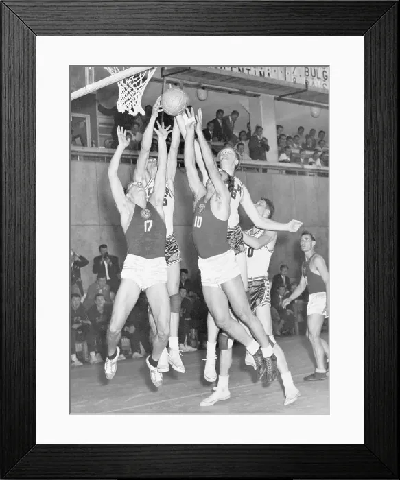Framed Print : Americans and Soviets Playing Basketball Framed Print : Americans and Soviets Playing Basketball